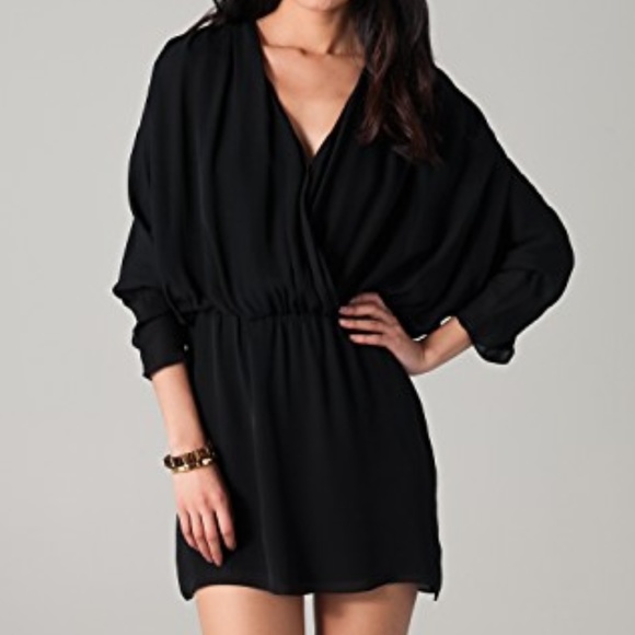 Parker Black Silk Chiffon Long Sleeve 